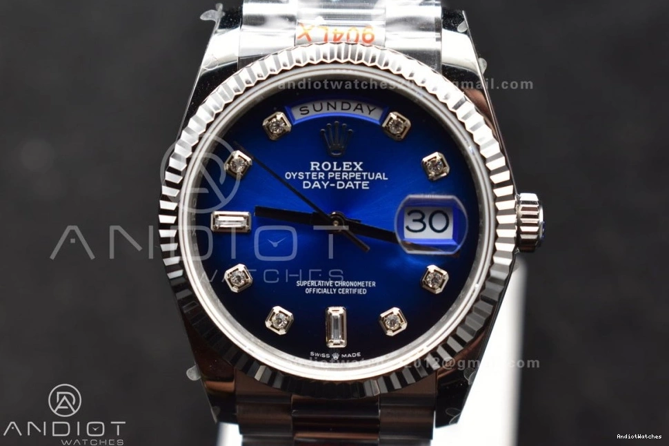Weight) SS Best 677 Edition 36 QF V5 Dial DayDate on Diamond (Gain Steel FlexibleFit Blue Bracelet vr3255 President 904L 0918